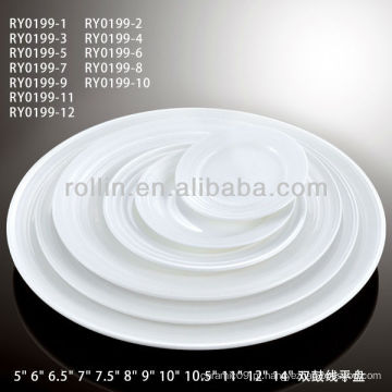 Japão boa qualidade estilo chinês linha dupla de porcelana placa plana
